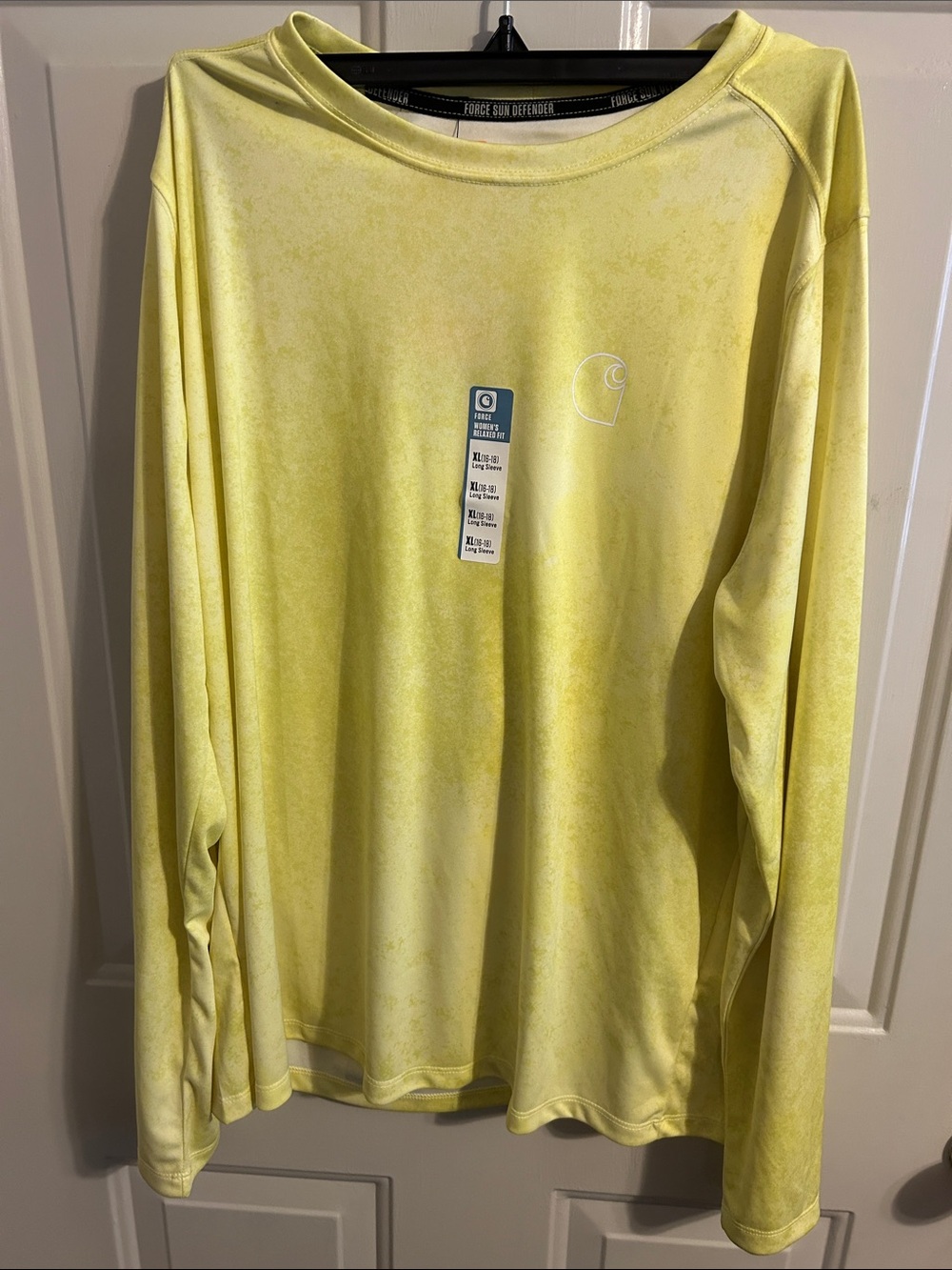 Carhartt Women's Crewneck Performance Long Sleeve Tee- Neon Yellow